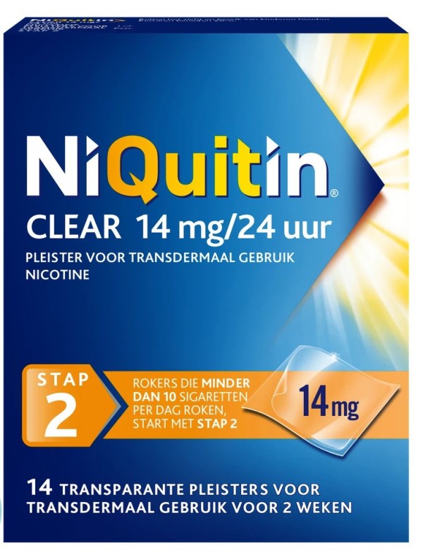 Niquitin Clear Pleisters 14mg - Stap 2 14ST