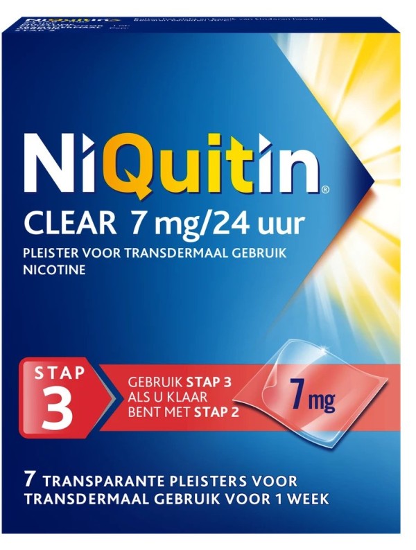 Niquitin Clear Pleisters 7mg - Stap 3 7ST