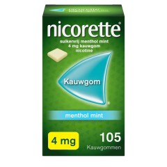 Nicorette Suikervrij Menthol Mint Kauwgom 4mg - 105 st